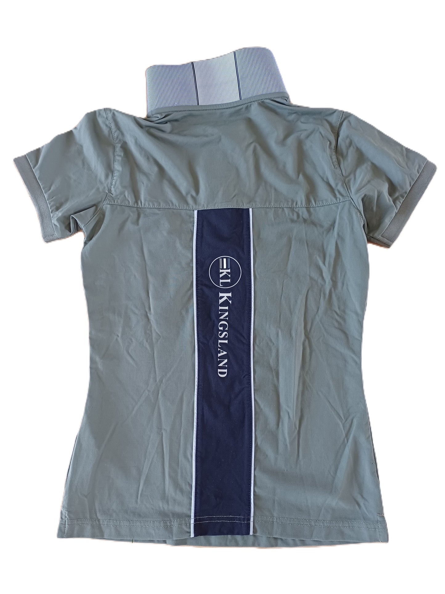 Polo cavalier Kingsland kaki (bande bleu marine dans le dos) S