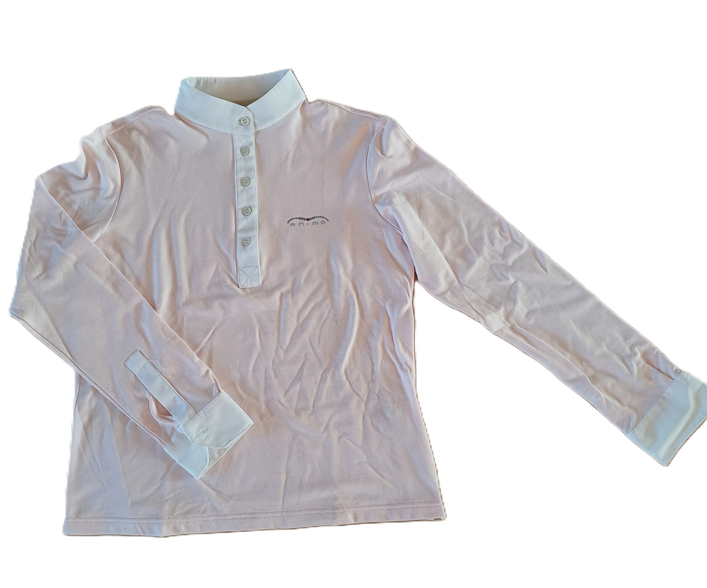Polo concours Animo rose pâle T 38-40 (manches longues)