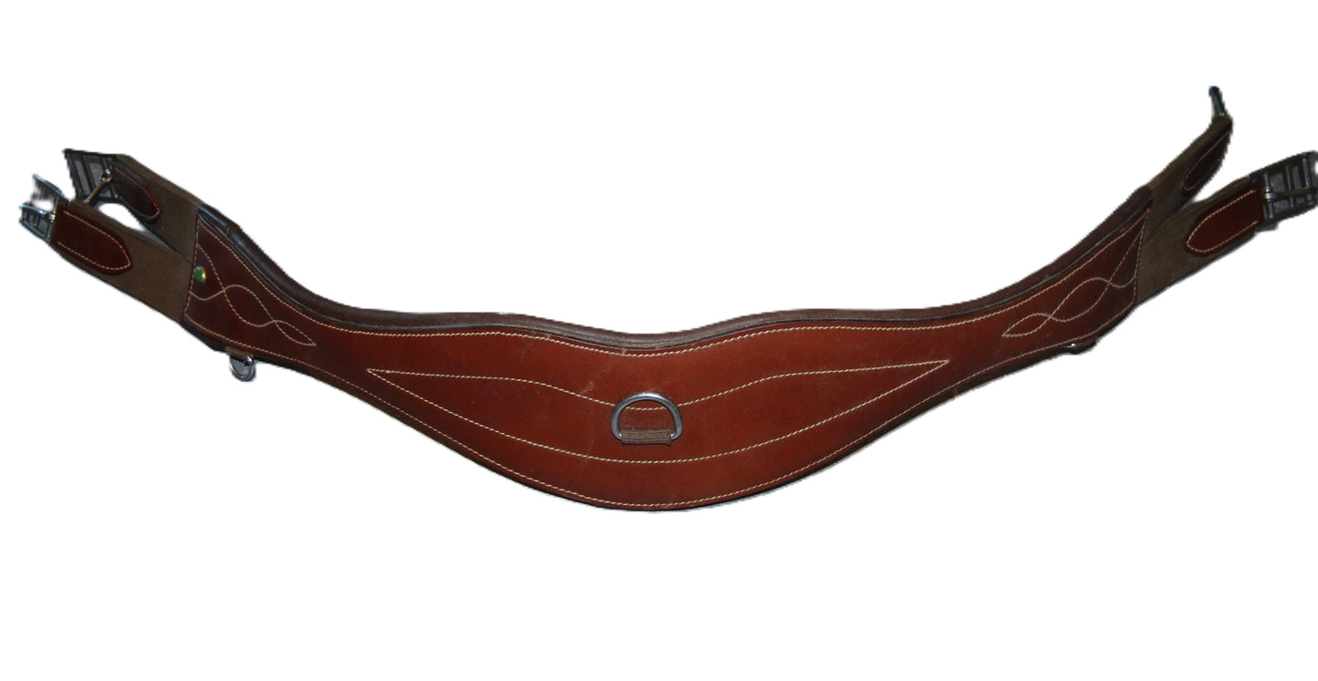 Sangle cuir JL marron Poney 100cm