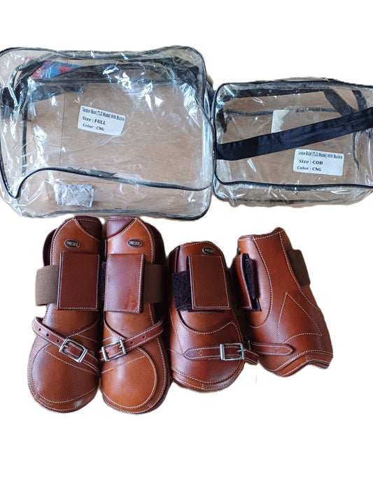 Guêtres brunes cuir Thesee Full avant & grand cob arrières