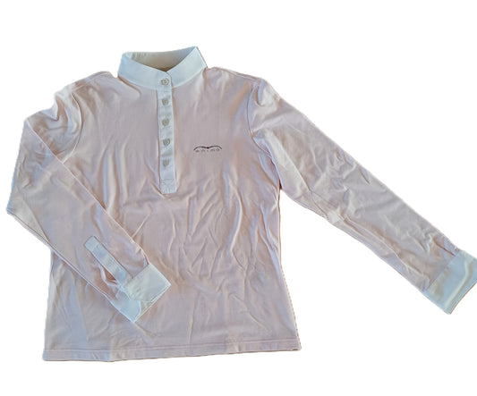 Polo concours Animo rose pâle T 38-40 (manches longues)