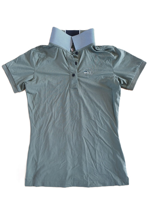 Polo cavalier Kingsland kaki (bande bleu marine dans le dos) S