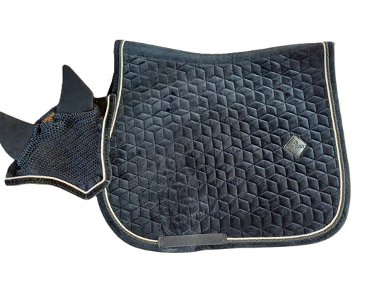 Ensemble tapis + bonnet noir Kentucky velvet