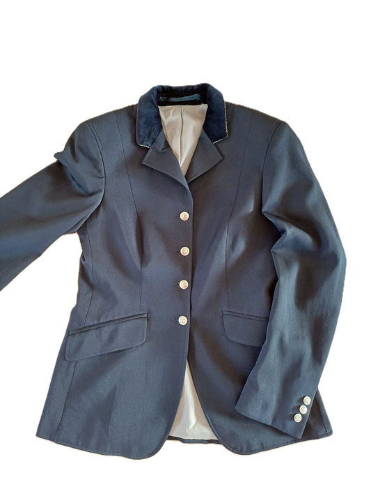Veste de concours Cavallo marine S - col velours + strasses